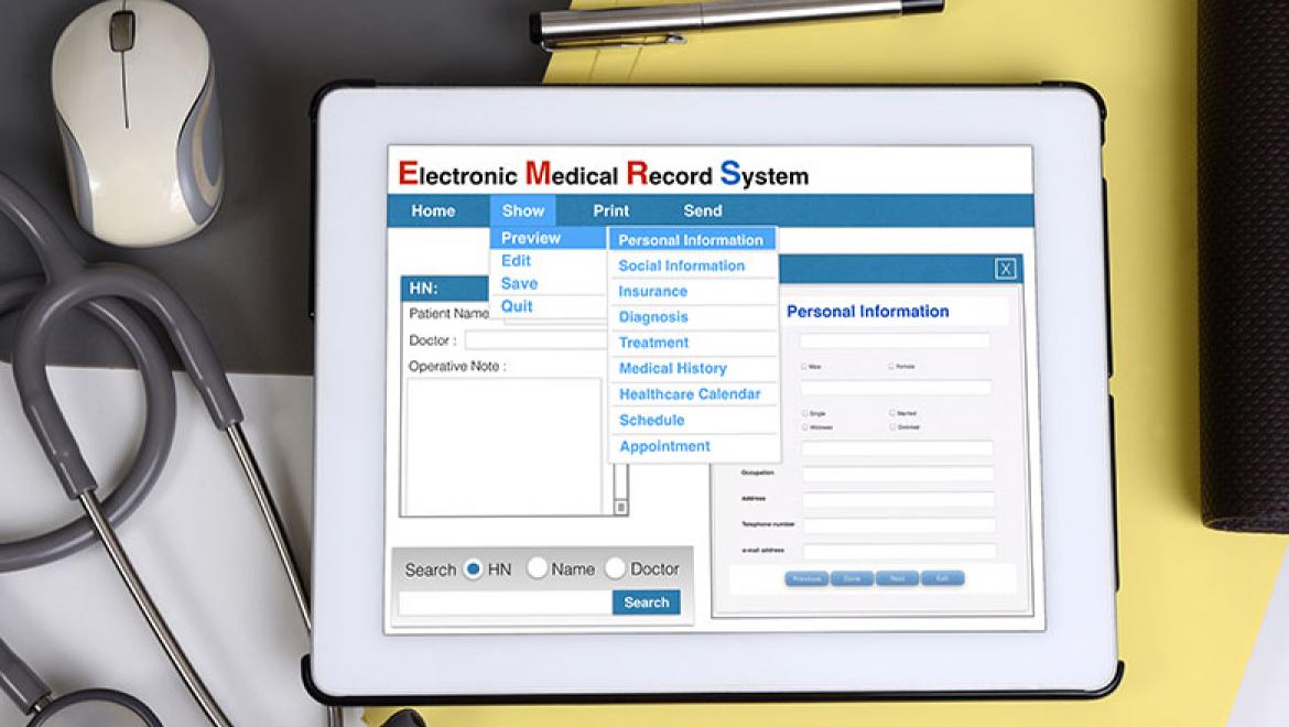 Tablet with medical report