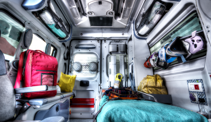 Inside an ambulance